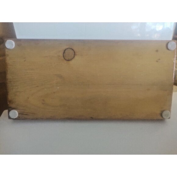 Vintage Handled Wooden Tray with Ceramic Tile Inlaid Rooster Artist Signed - Picture 12 of 13